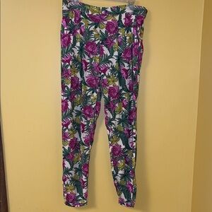 H&M Floral Print Pants - Pink and Green